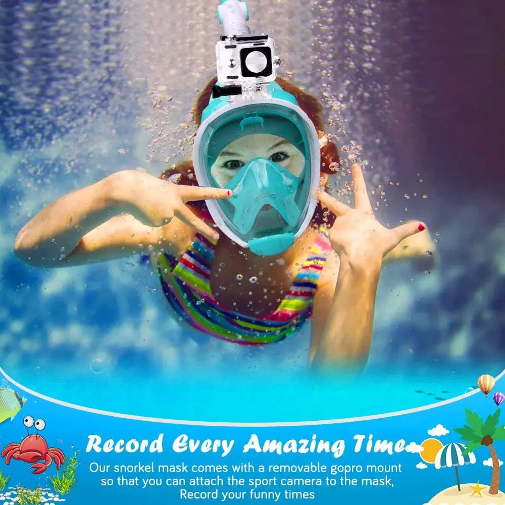 2023 Full Face Hot Sell Diving Mask Snorkel Mask Full Face For Kid