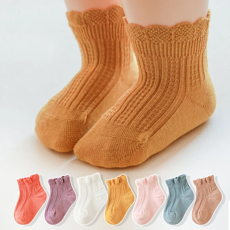 Baby summer Thin breathable infant toddler girls  mesh ruffle children silk transparent socks