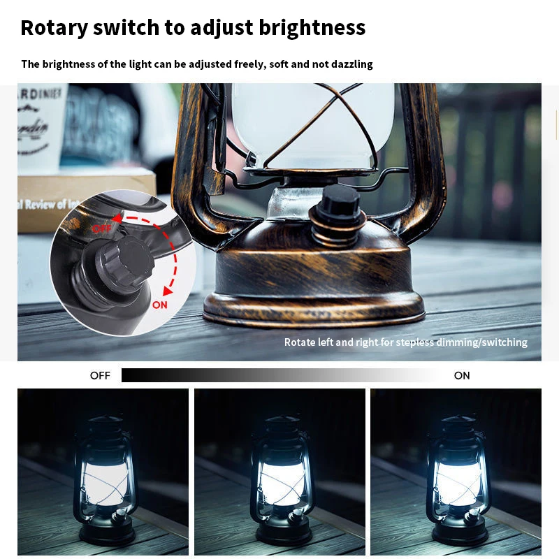 Portable Outdoor BBQ Hiking Lighting LED Rechargeable Fishing Light Decorative Solar Camping Lantern Light