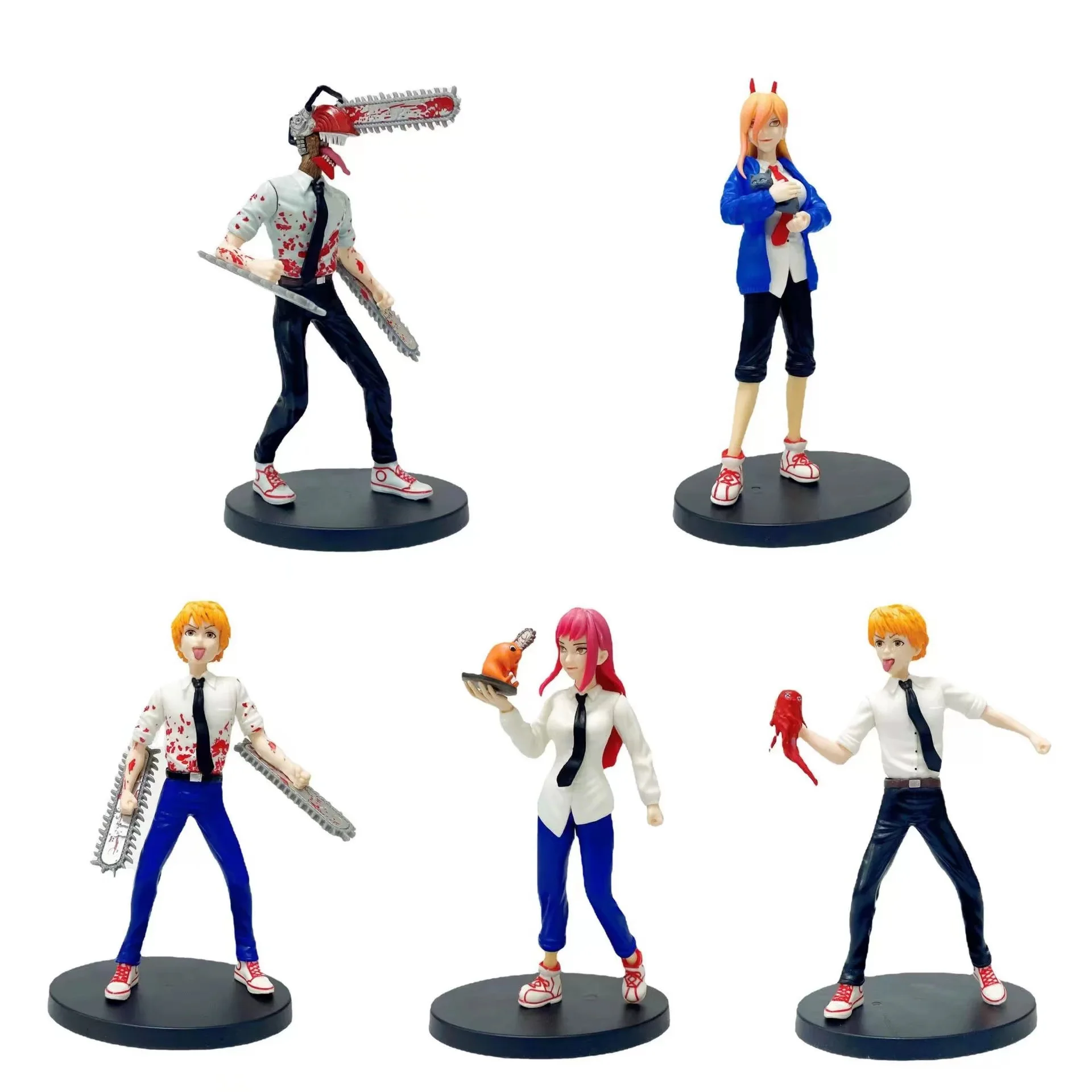 Newest Wholesale Japan Anime 5 Styles Anime Figure Chainsaw Man Makima Pochita Denji Power Figure Toy