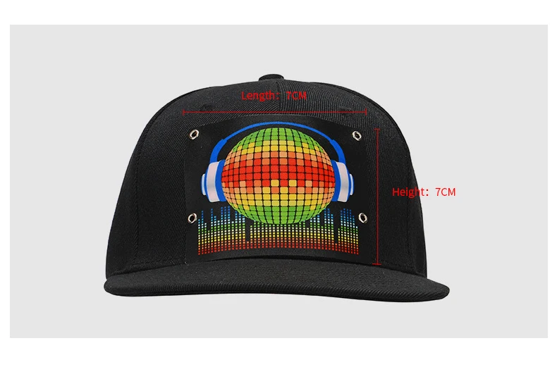 2021 Best Sale EL Glowing Equalizer Sound Active Flashing Cap Hat