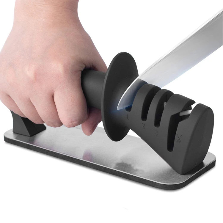 Knife Sharpener 3-Stage Knife Sharpener Helps Repair,Restore and Polish Blades,Sharpens Dull Knives Fast,Safe and Easy to Use