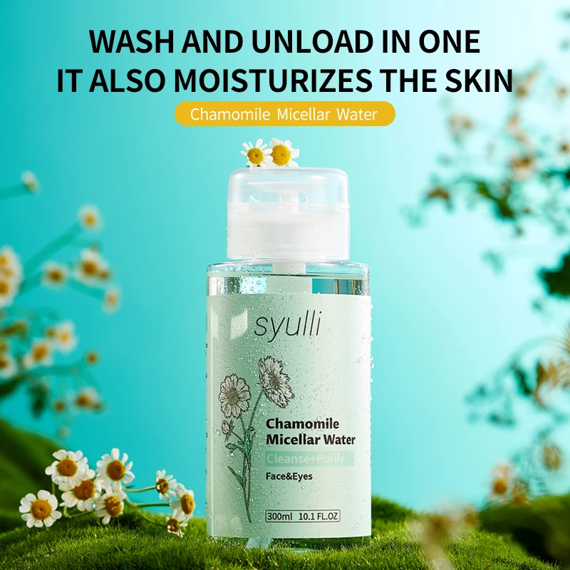 OEM Vegan Face Eyes Lip Chamomile Makeup Cleansing Private Label  Remover Water Micellar Water