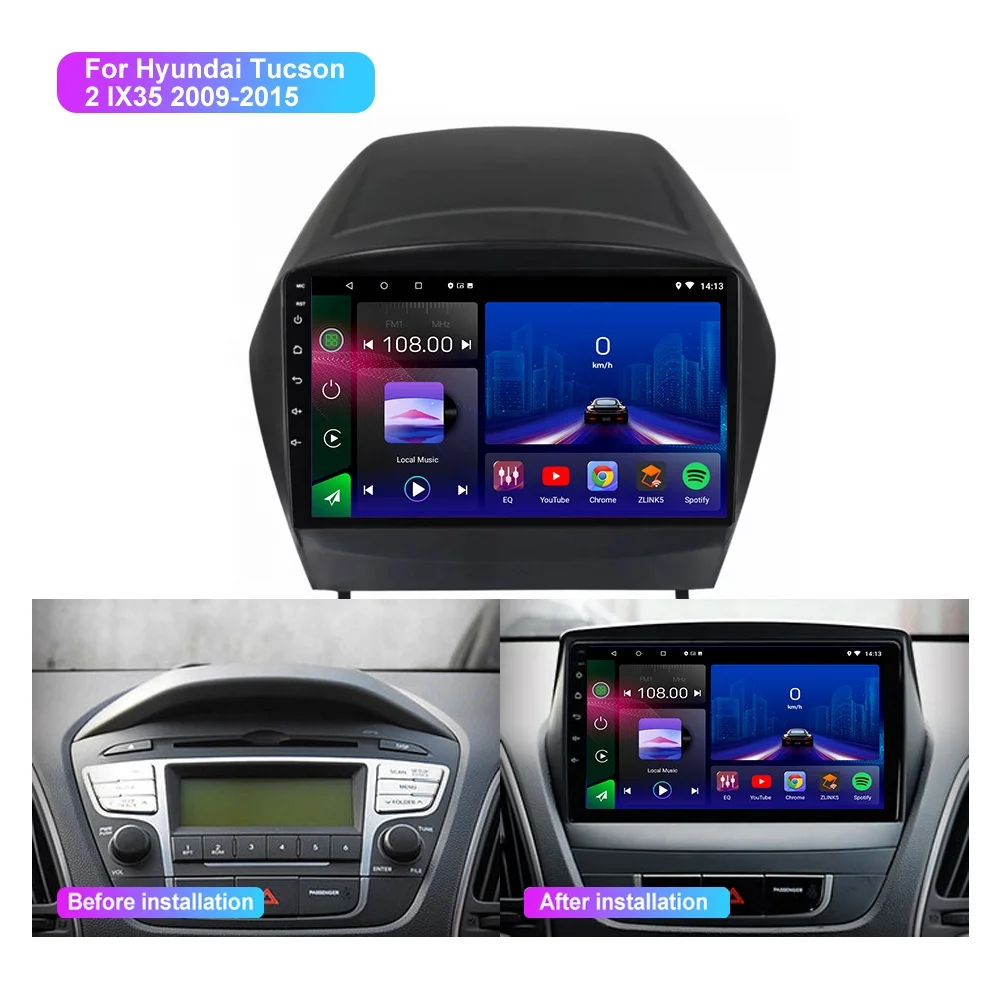 Jmance Android Car 9 Inch Dvd Player For Hyundai Tucson 2 Ix35 2009-2015 Frame With Dsp Rds Carplay Android Auto Radio