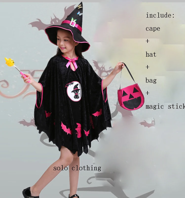 Halloween Princess Dress Hot Sale Pretty Witch Cosplay Costume Halloween Kid Little Witches Pumpkin Fairy Fancy Dress Costumes