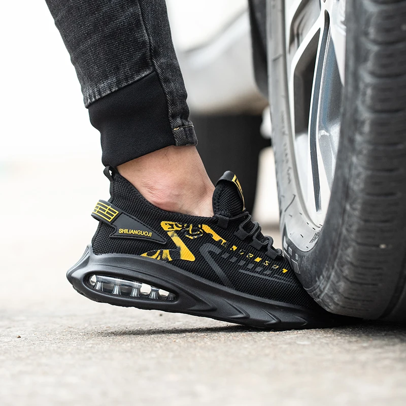 Dian Sen Breathable air Sneakers Safeti shoes Work Boot Casual Trainers Steel Toe Lightweight Men Sport Safety boot