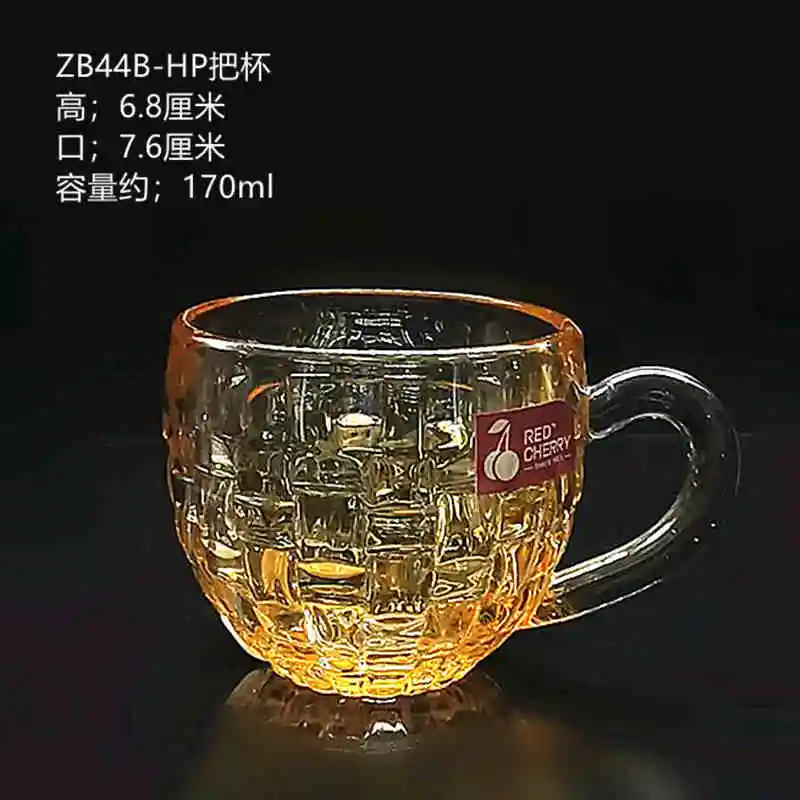 Заводская прозрачная стеклянная кофейная чашка Zun bo модная чайная с волнистым узором ручкой практичная офисная для питья