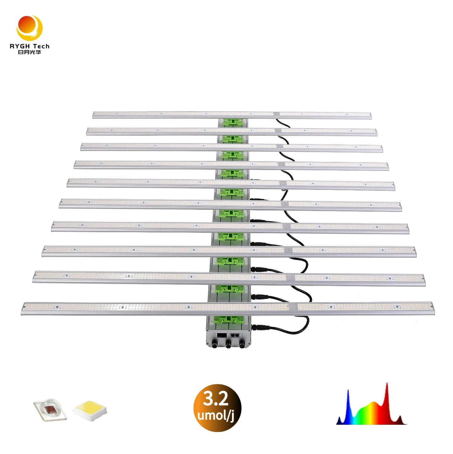 Высокий PPF 3,2 umol 4 фута полный спектр LM301 затемнение 10 бар светодиодный растущий свет 800 Вт