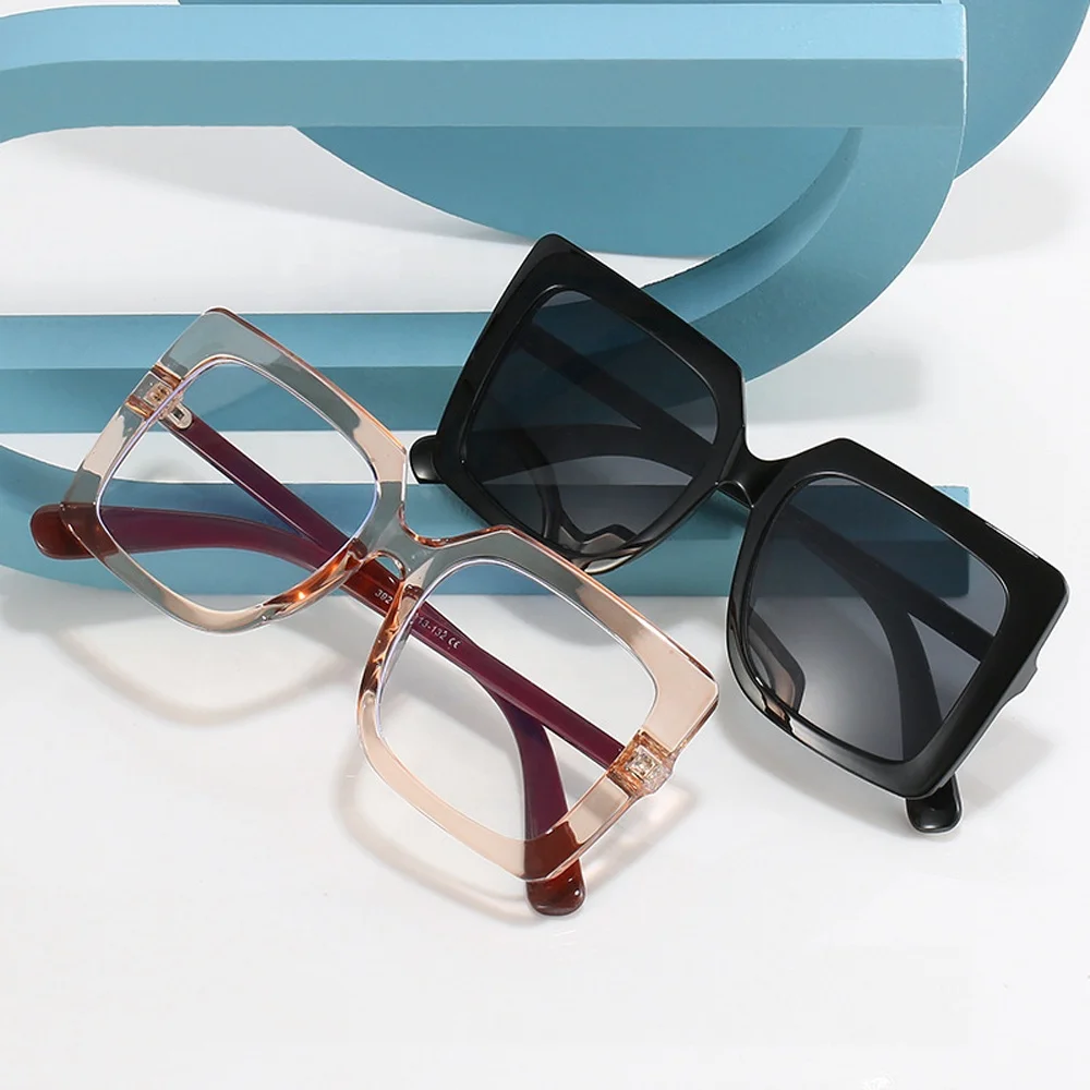
New Big One Piece Vintage Shades Oversize Square Wholesale Polycarbonate Womens Big Sunglasses Futuristic 