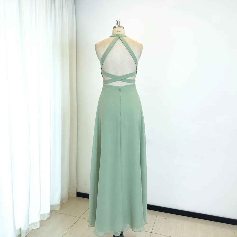 TEENYEE Customizable Evening Dresses Modest Bridesmaid Mint Green Ball Gowns For Wedding
