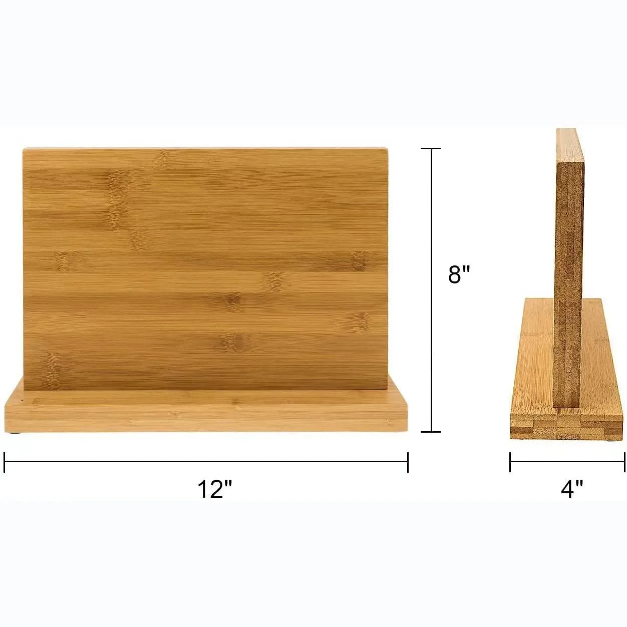 Kitchen knife accessory bamboos storage block stand magnetic strip knife magnet holder bamboos magnetic knife block