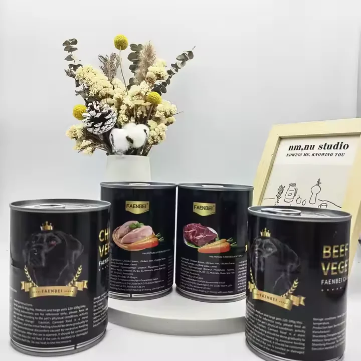 Oem Custom Beef Chicken Vegetables Canned Food Pet Treats Dog Snacks Dog Wet Cans Food For Dog