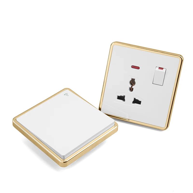 W13 plating frame smart switch wifi uk wholesale wifi electrical plugs sockets smart ultrathin wall switches