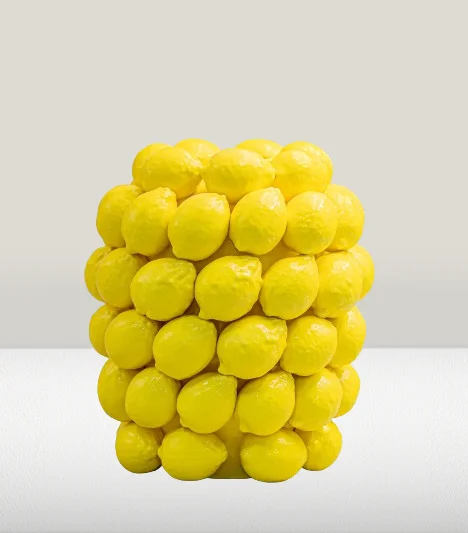 Ceramic Large Lemon Vase for home decoration flower pot Ceramic Fruit Vase