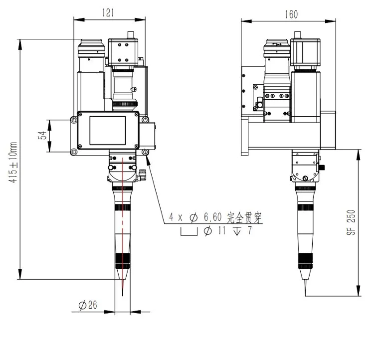DMK ospri LDW400 MINI 4000w Auto Focusing Biaxial spot swing fiber welding head for laser welding machine