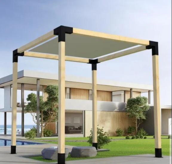 Woodwork Pergola Kit Elevated Wood Stand Kit with Steel Brackets Modular Pergola Brackets Boot Shoulder