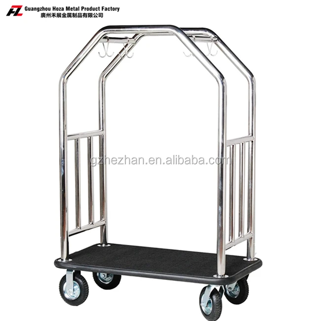 
High Quality Heavy Duty Hotel Bellman Carts Metal Baggage Luggage Cart Luggage Trolley 