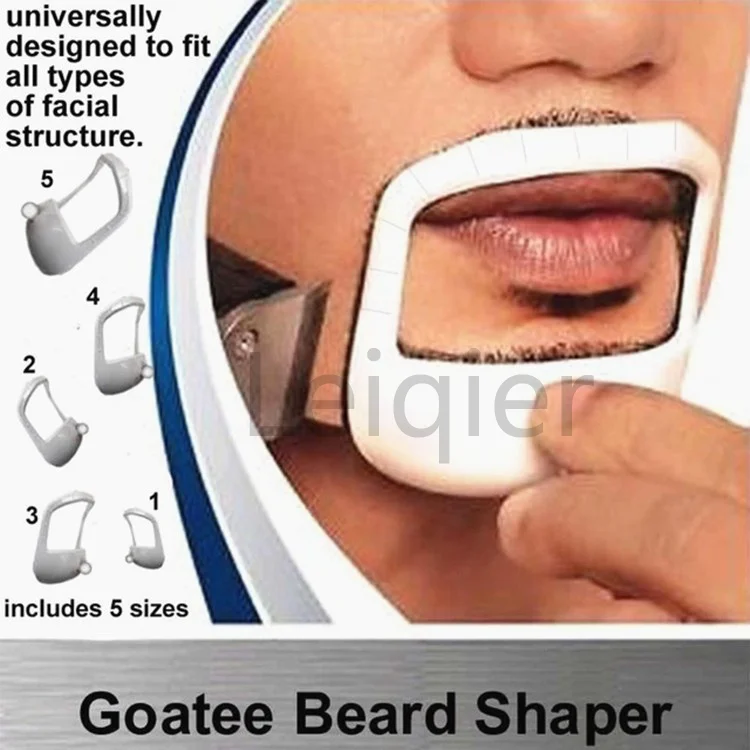 Custom Logo Beard Grooming Set  Face Hair Styling Tool Goatee Mustache Trimmer Guide with Transparent Templates