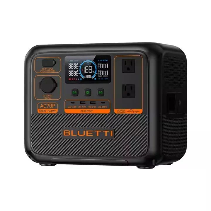 Солнечная аккумуляторная батарея Bluetti AC70P 110 В 230 электростанция для кемпинга портативная солнечная