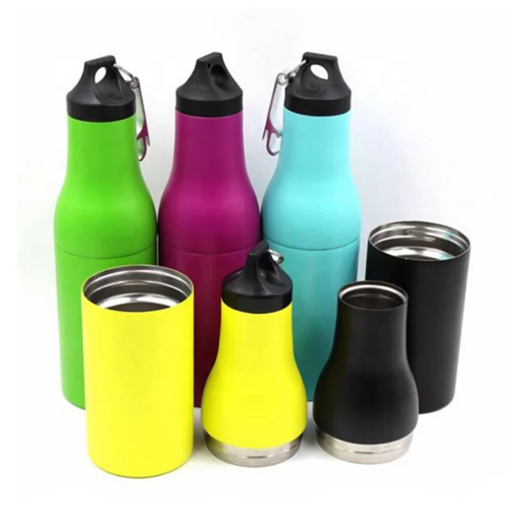 12 oz Eco Friendly Stainless Steel Vacuum Beer Bottle Cooler with Opener