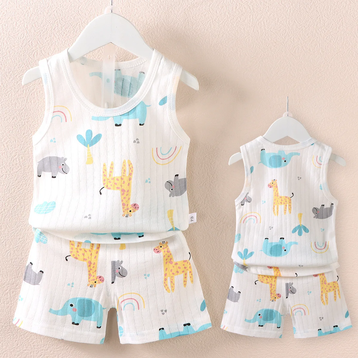 6M- 4 Year Baby Boys Girls Clothes Cute Print Tank Top and Shorts 2Pcs Sleeveless Vest Top Baby Boys Outfits Sets
