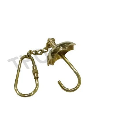 Nautical Umbrella Style Keychain Brass Key Ring for Car Bike Home Keys Gift for Kids Men Women Boys
