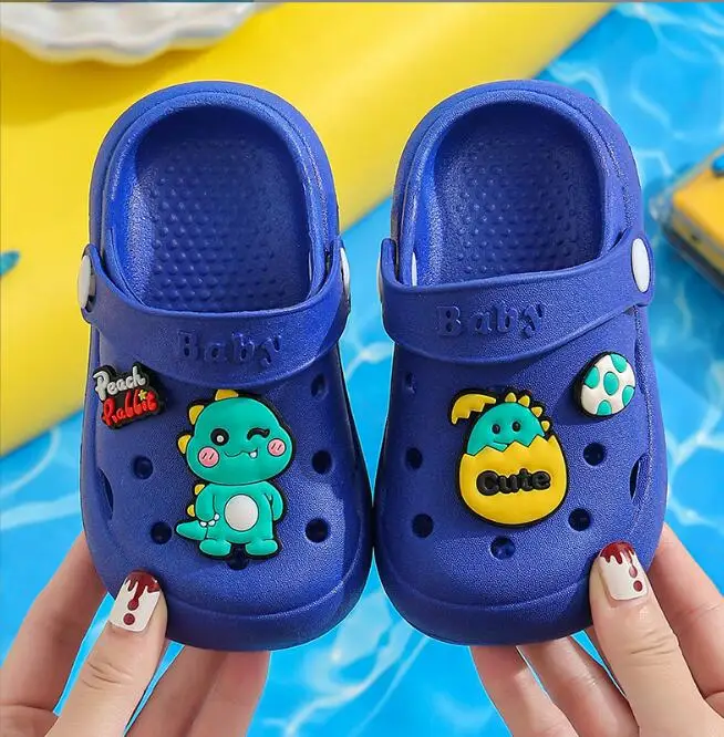 New design soft safe children sandal clogs anti-skid cute kids beach sandals Baby Cartoon Dinosaur duck whale clogs