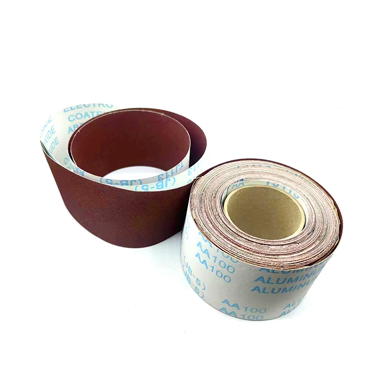 sand cloth rolls 200mm x 50m  Wood polishing aluminum oxide 80 grit sanding rolls color red abrasive cloth roll