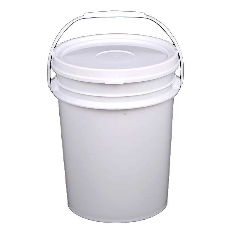 Food grade Cheap reusable unbreakable 5kg white round plastic fish bucket with lid and handle 5 liter for water manufacture