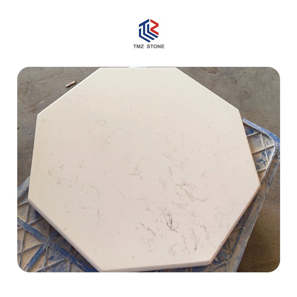TMZ OEM/OEM Carrara Quartz Table 4044 Bianco Carrara Quartz Table Furnitures for Interior Decoration