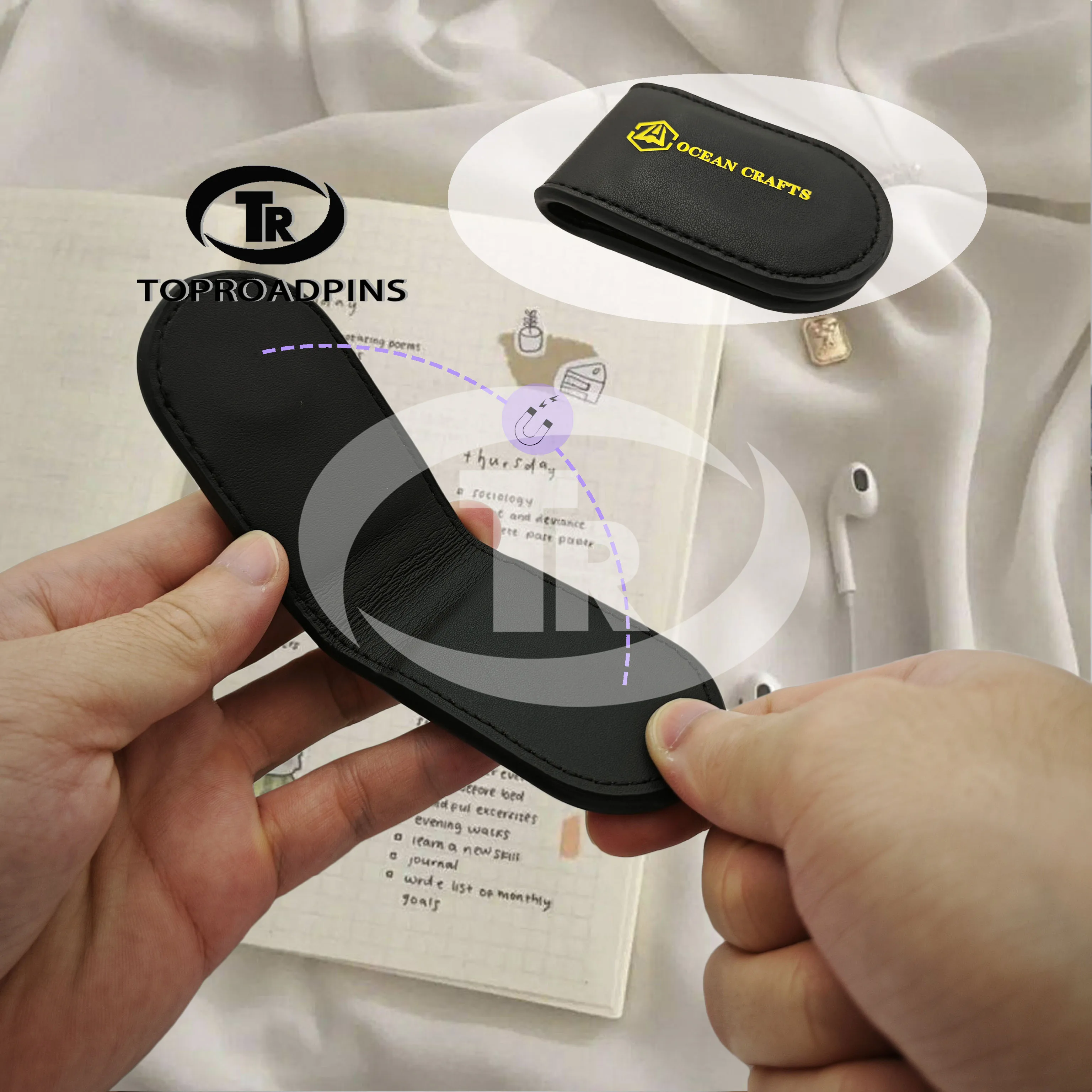 Trending Products Assorted Patterns Custom Original Design Best Selling Small Leather Money Clip