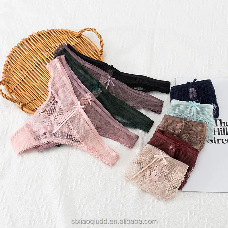 Hot Sale wholesale T Pants Transparent Lace Sexy Panties temptation underwear women low waist Traceless lace thong panty panties