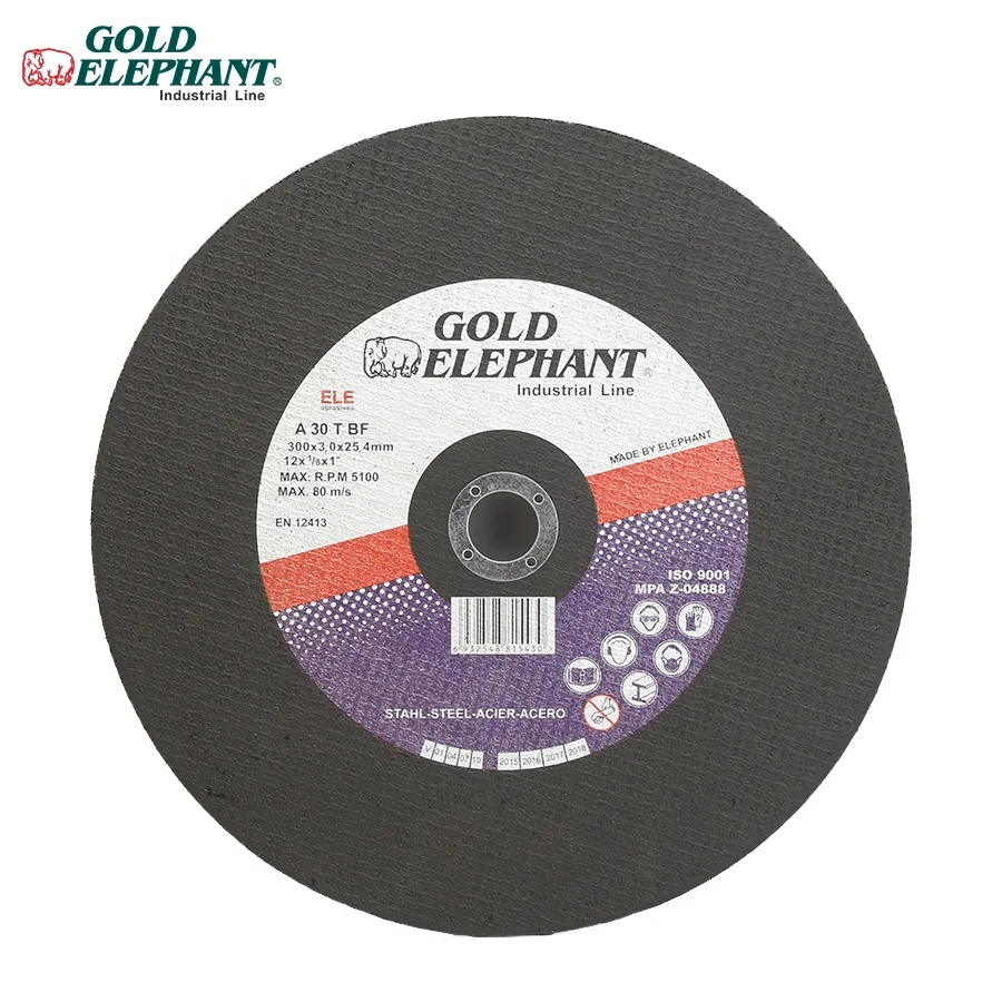 Gold Elephant manufacturer high sharpness durable iron cutting disc 12 inch 300*3.0*25.4mm metal cutting discs