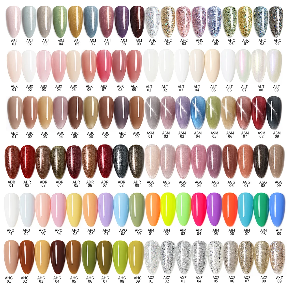 AS Gel Nail Polish Set Nail Gel Kit 9 Color Semi Permanent UV Led Gel Varnish Soak Off Nail Lacquers Base Coat Top Coat Kit