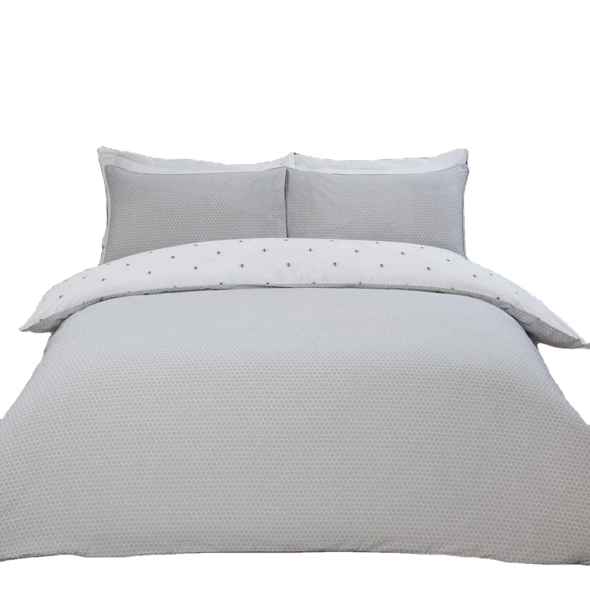 Высококачественный Комплект постельного белья 3d комплект постельного белья с пододеяльником двусторонние Белые Серые Хлопковые простыни