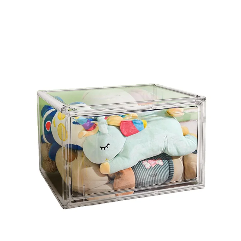Acrylic Stackable Transparent Cometic Storage Box Shoes Organizer Cometic Case Baby Kid Toy Box Storage Bins