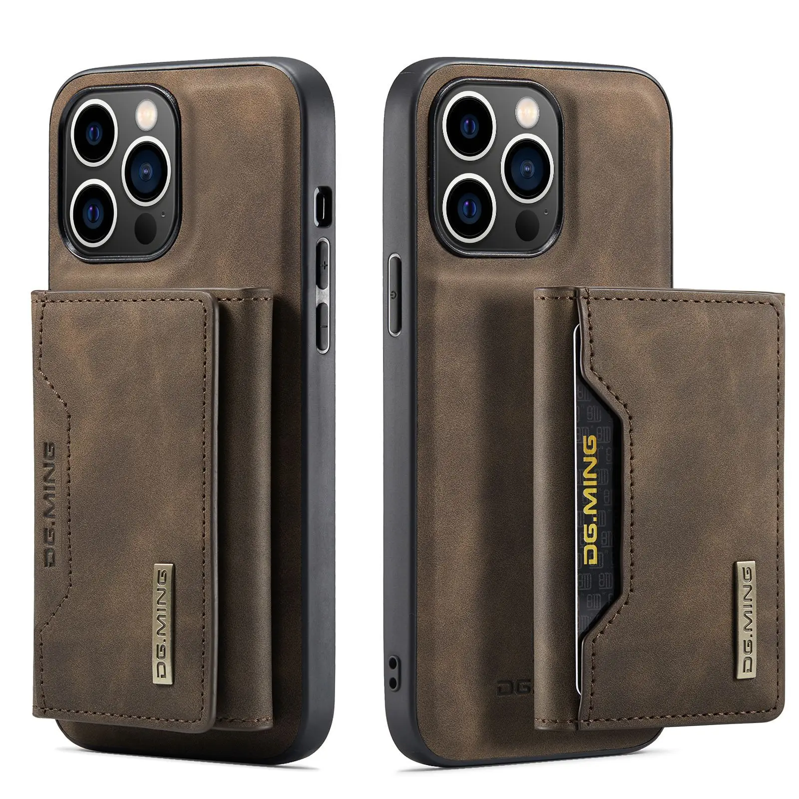 Fashion Detachable Wallet PU Leather Magnetic Card Holder Phone Case For Magsafe Case For iPhone 15 14 13 Pro Max 15 Plus
