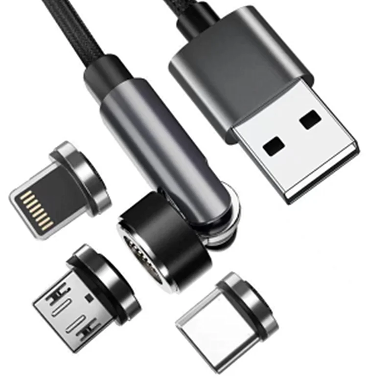 Магнитный usb-кабель 3 в 1 для быстрой зарядки, с поворотом на 540 градусов, 1 м, 1,5 м, 2 м
