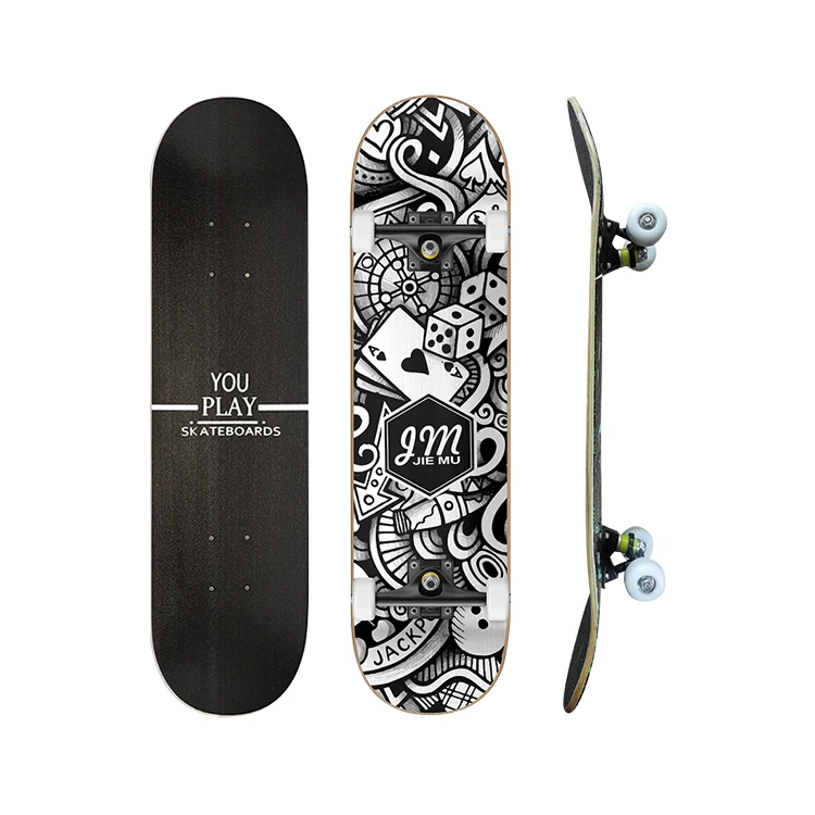 Скейтборд с кленовым палубом, уличная патина, 31 дюйм, для глубокого скейтборда, грузовика
