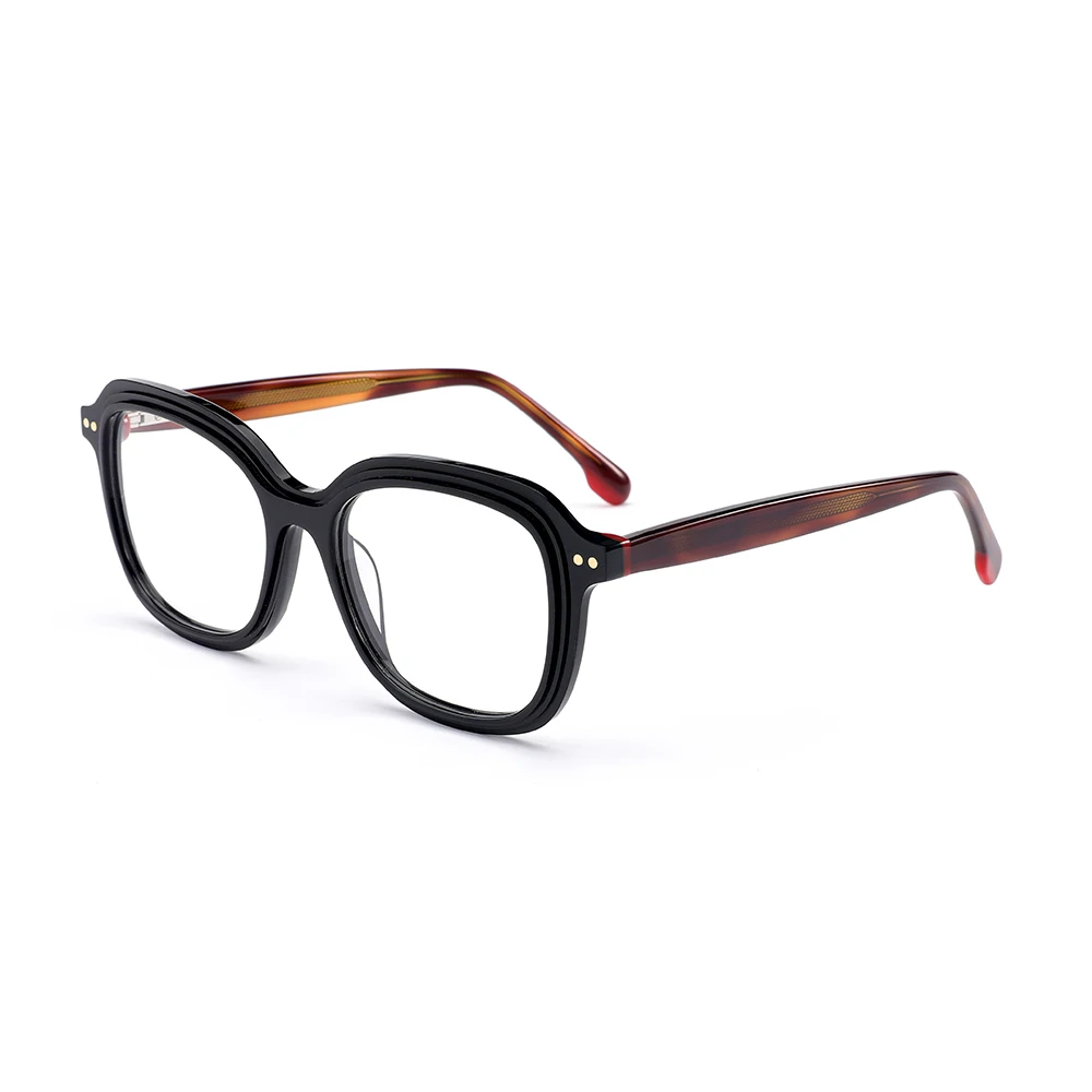 Factory Direct Supply Stylish Square 0 Diopter Prescription Myopia Frames Acetate Spectacle Eyewear Optical Glasses Frames