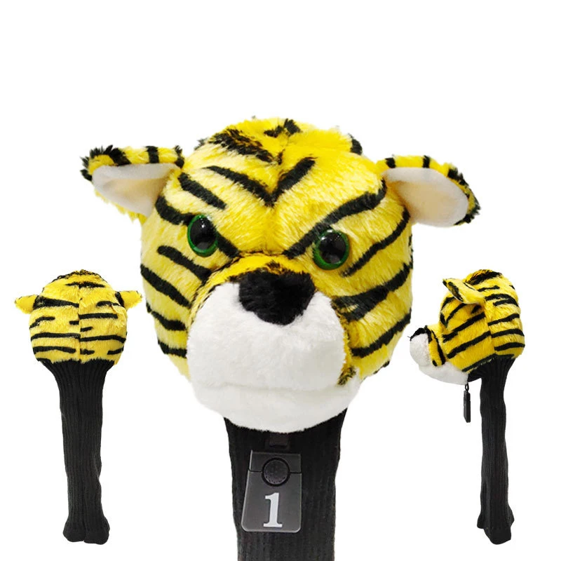 Cartoon Tiger Plush Golf Club Cover /driving Wood Cover Luxury Tiger Club Head Cover