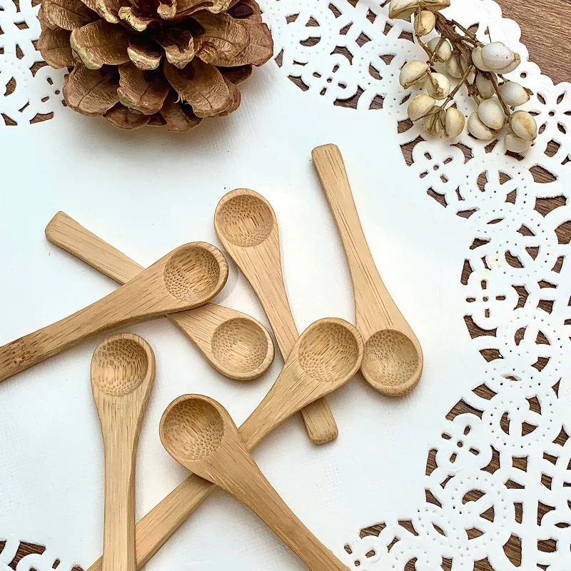 Measuring spoon engravable serving  powder scoops eco mini bamboo spoon