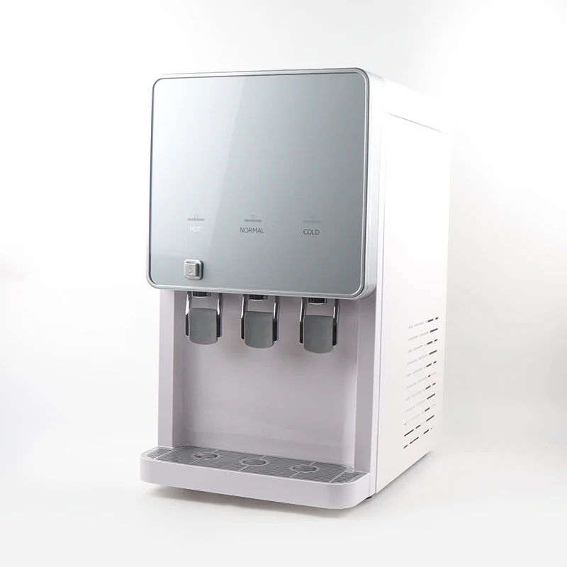 Home office kitchen desktop water cooler hot&cold &normal POU water dispenser in silver and black color
