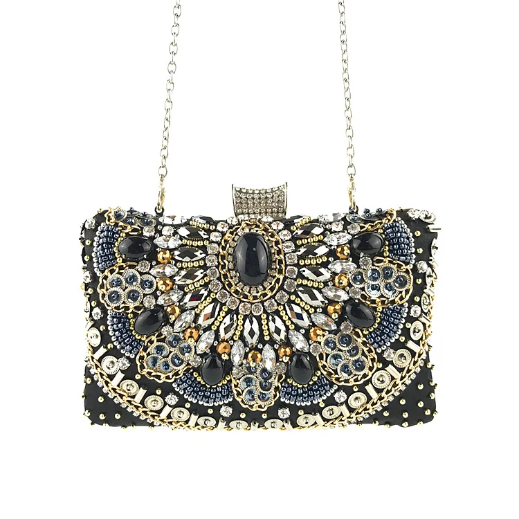 2020 vintage style women Luxurious sequin beaded clutch evening bags