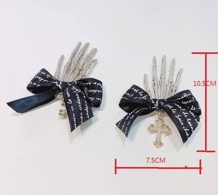  Skull Skeleton hair bows clips Halloween for