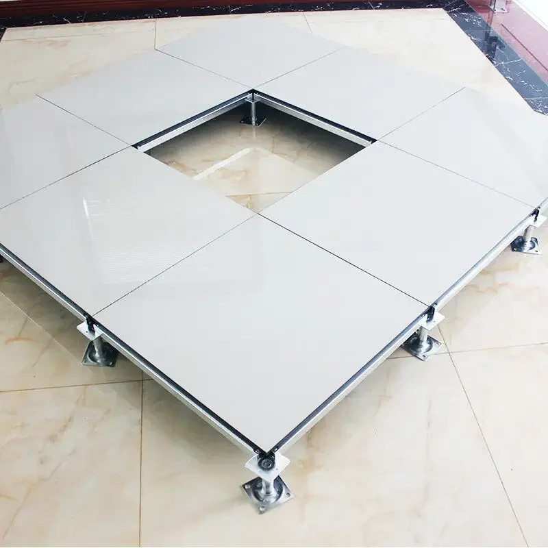 Anti-static raised floor with tile surface