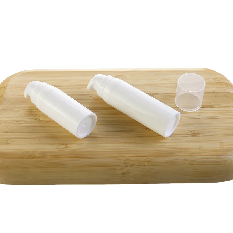 Small 5ml 10ml 15ml White Round Cosmetic Liquid Foundation Airless Vacuum Lotion Pump Plastic Lotion Bottle