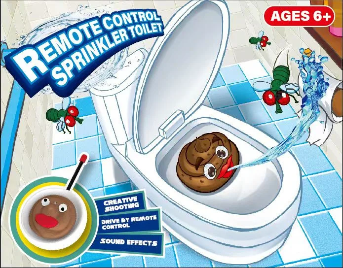 New design interesting charging spoof spray mini sprinkler gun simulation toilet spray toy toilet toy for kid