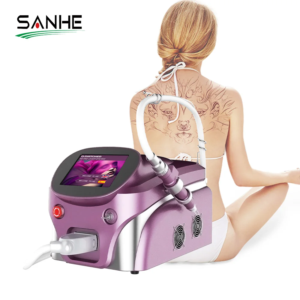 Portable Pico Laser Age Spot Removal Machine 1064nm 532nm Tattoo & Wrinkle Remover with Blood Vessels & Pore Removal Features