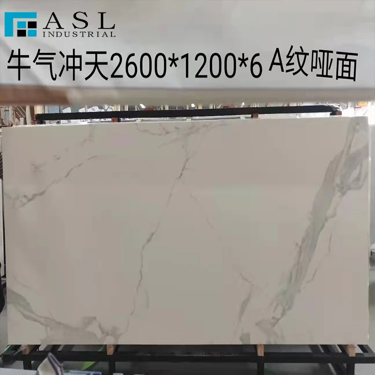 Artificial stone calacatta white Polished quartz stone slab for prefabricated quartz countertops